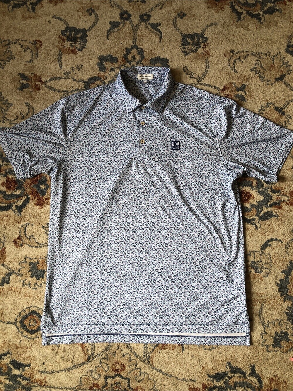 Peter Millar Golf Polo Mens Large Dazed & Transfused Performance Drinks Fruit